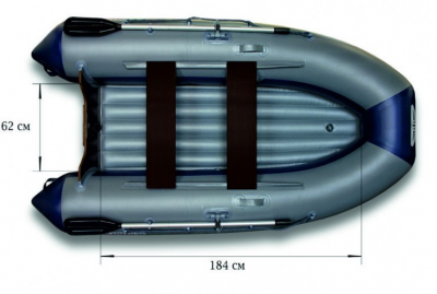 Лодка ПВХ с надувным дном низкого давления Флагман 280 НДНД гребная
